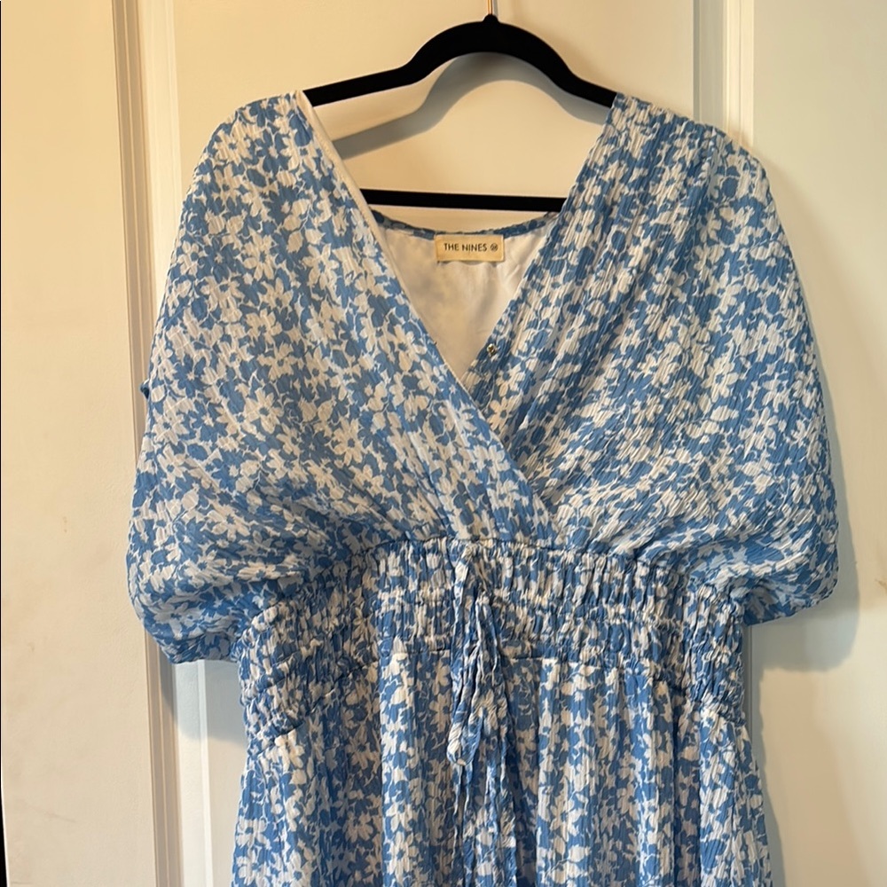 Blue and White Floral Dress